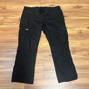 Cherokee Workwear Scrub Pants XL Black Cargo Drawstring Medical Uniform Unisex